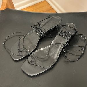 VIlLA ROUGE LACE UP KITTEN HEELS